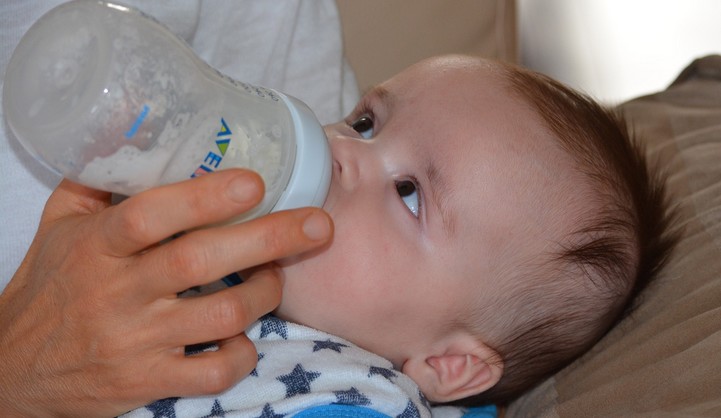 Bottle feeding baby